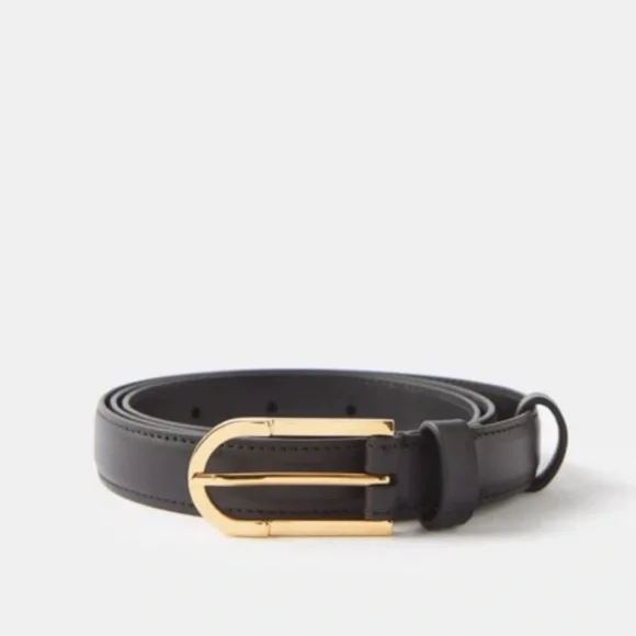 The Row Freya Leather Belt Black Size L The Row Freya Leather Belt - Black | Editorialist main image 3